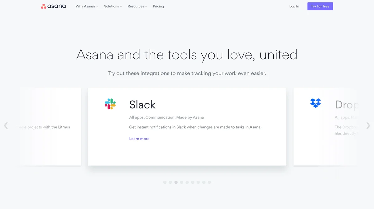 Asana marketplace screenshot