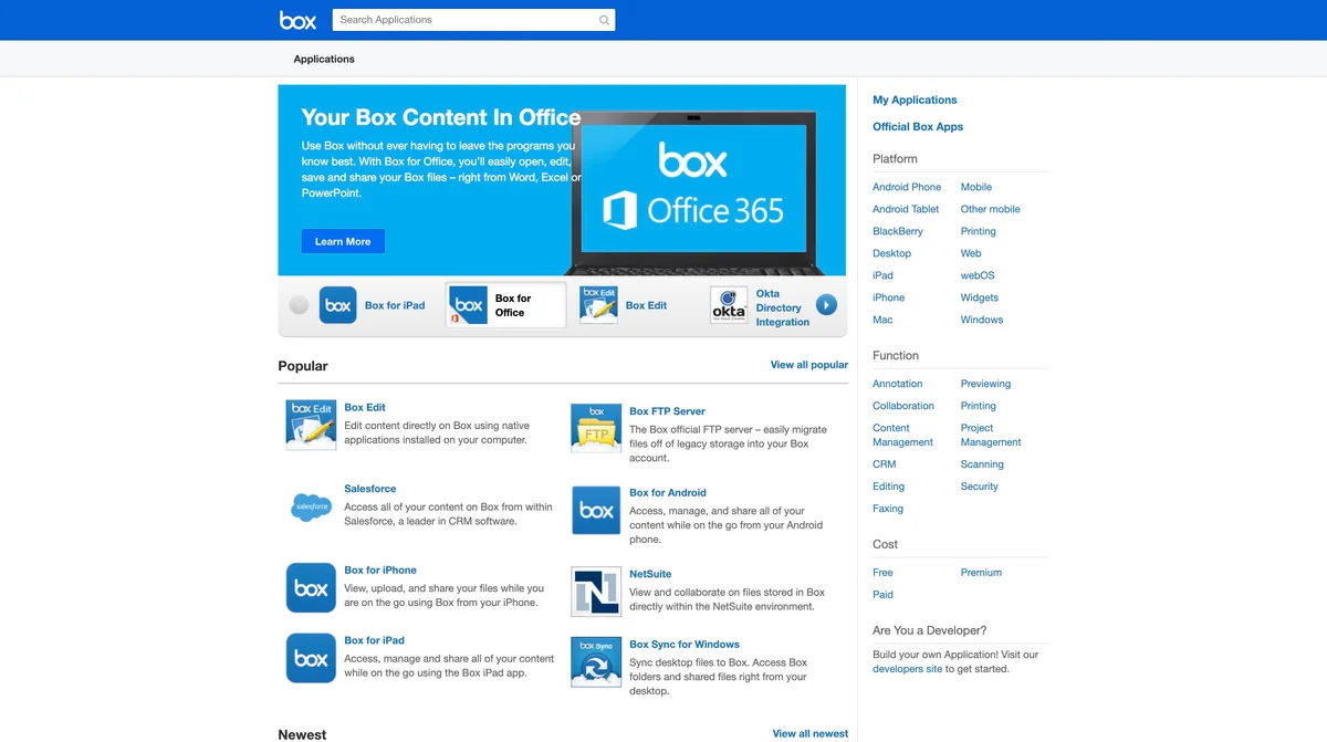 Box marketplace screenshot
