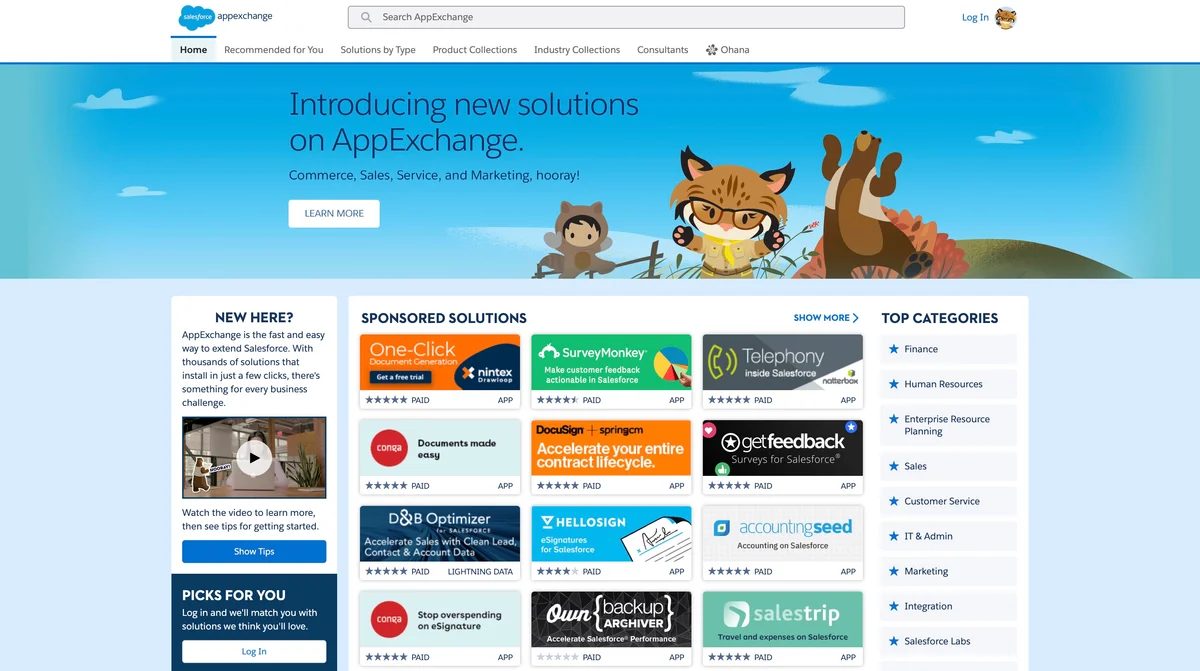 Salesforce AppExchange marketplace screenshot